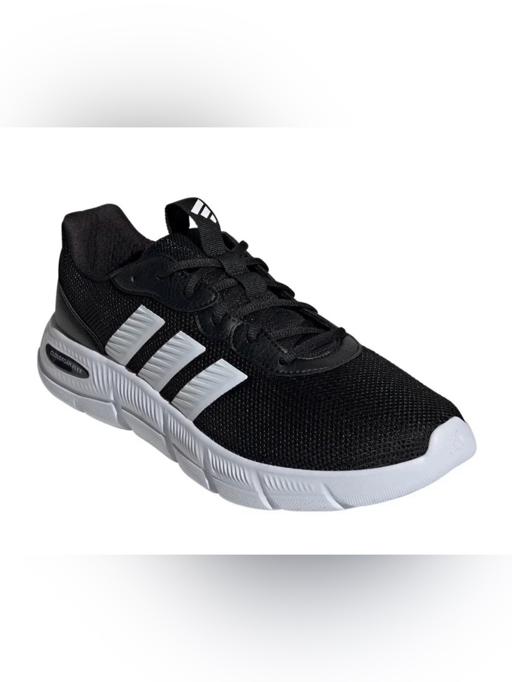 Adidas Men's Cloudfoam Flex Laces Sneakers Black White Size 12 M US